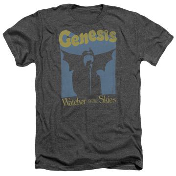 Charcoal men's heather t-shirt with Genesis Watcher Of The Skies graphic