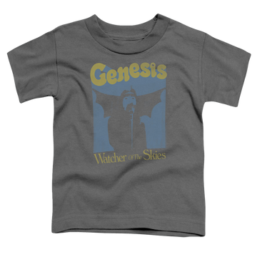 Charcoal kid's t-shirt for ages 4 to 7 with Genesis Watcher Of The Skies graphic