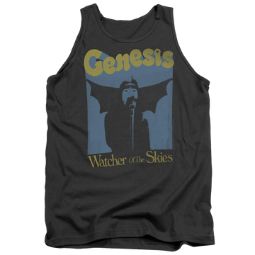 Charcoal men's tank with Genesis Watcher Of The Skies graphic