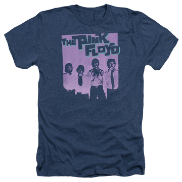 Navy men's heather t-shirt with Pink Floyd Paint Box graphic