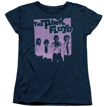 Navy women's t-shirt with Pink Floyd Paint Box graphic