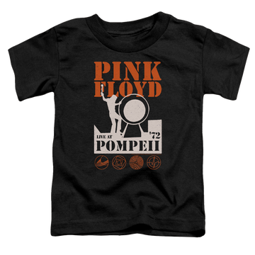 Black toddler t-shirt with Pink Floyd Pompeii graphic