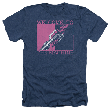 Navy men's heather t-shirt with Pink Floyd Welcome To The Machine graphic