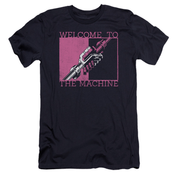 Navy men's premium slim fit t-shirt with Pink Floyd Welcome To The Machine graphic