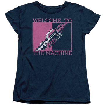 Navy women's t-shirt with Pink Floyd Welcome To The Machine graphic