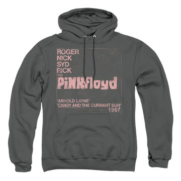 Charcoal pullover hoodie with Pink Floyd Arnold Layne graphic
