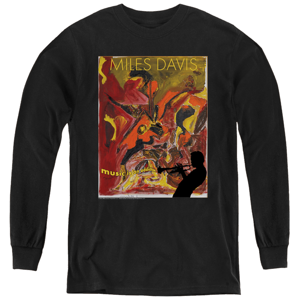 Miles Davis Music Is An Addiction - Youth Long Sleeve T-Shirt Youth Long Sleeve T-Shirt Miles Davis
