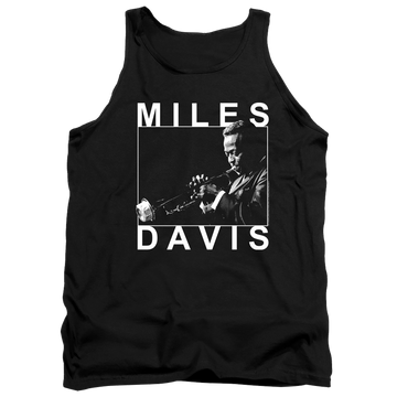 Black men's tank with Miles Davis Monochrome graphic