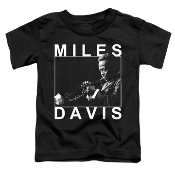 Black toddler t-shirt with Miles Davis Monochrome graphic