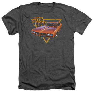 Charcoal men's heather t-shirt with Pontiac Judged graphic