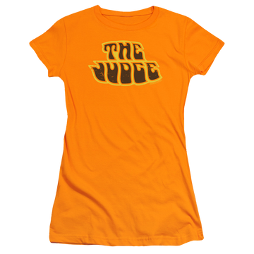 Orange juniors t-shirt with Pontiac Judge Logo graphic
