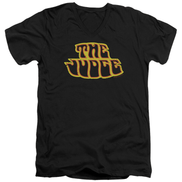 Black men's v-neck t-shirt with Pontiac Judge Logo graphic