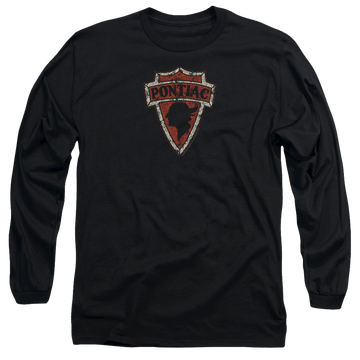 Black men's long sleeve t-shirt with Early Pontiac Arrowhead graphic