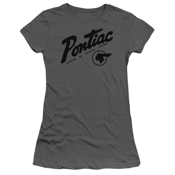 Charcoal juniors t-shirt with Pontiac Division graphic