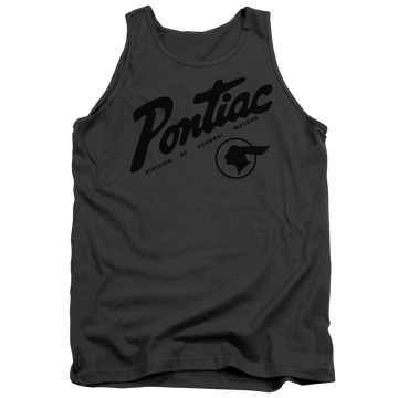 Charcoal men's tank with Pontiac Division graphic