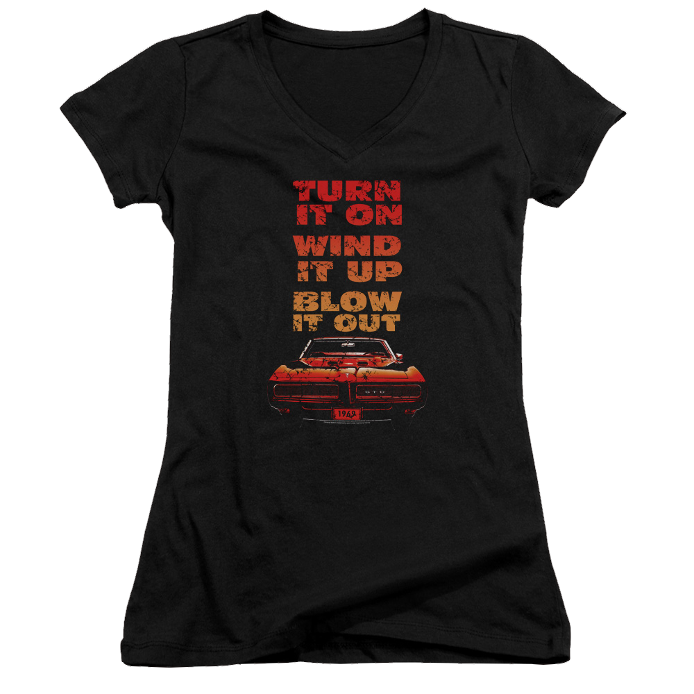 Pontiac Blow It Out Gto Juniors V-Neck T-Shirt Juniors V-Neck T-Shirt Pontiac