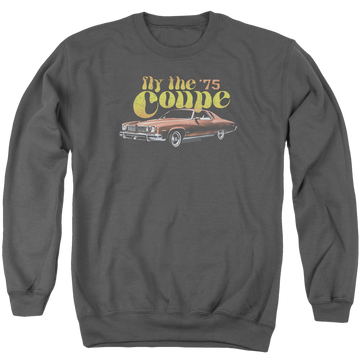Charcoal men's crewneck sweatshirt with Pontiac Fly The Coupe graphic