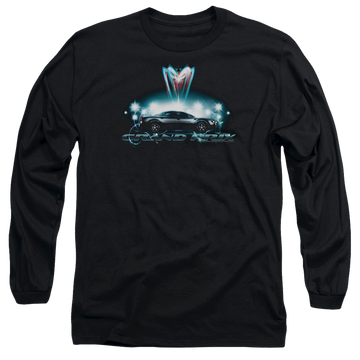 Black men's long sleeve t-shirt with Pontiac Silver Grand Am graphic