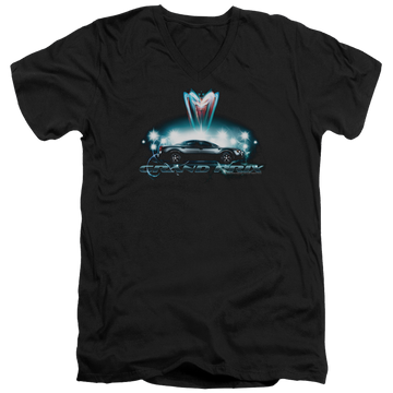 Black men's v-neck t-shirt with Pontiac Silver Grand Am graphic