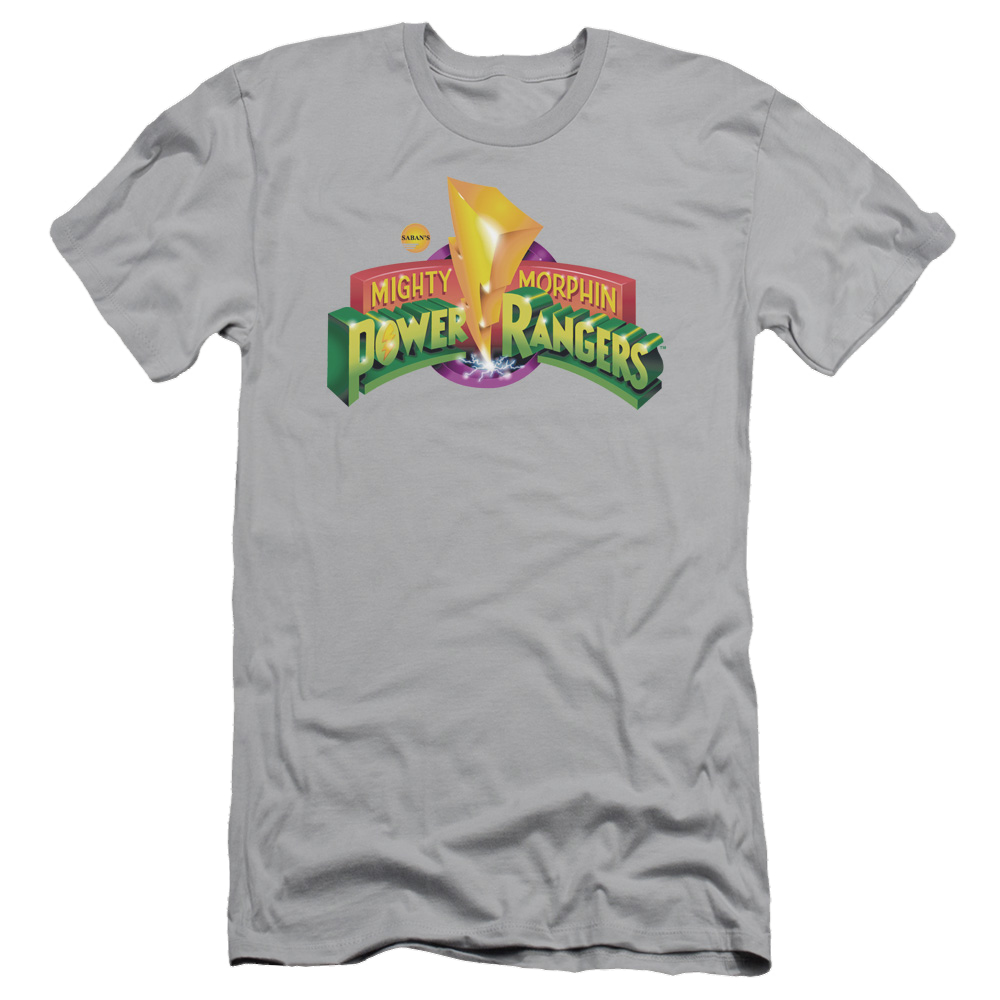 Mighty Morphin Power Rangers Mmpr Logo - Men's Slim Fit T-Shirt Men's Slim Fit T-Shirt Power Rangers