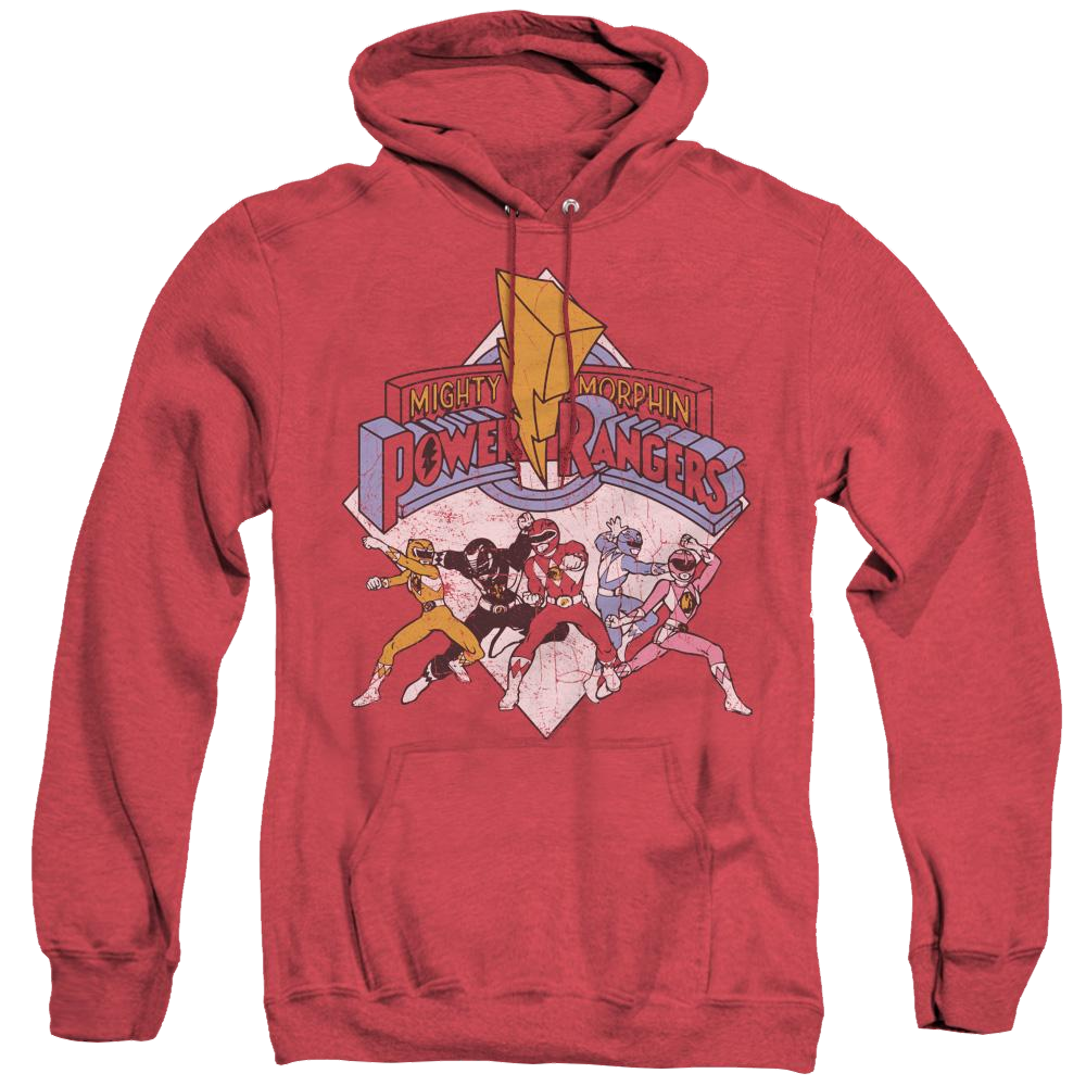 Mighty Morphin Power Rangers Retro Rangers - Heather Pullover Hoodie Heather Pullover Hoodie Power Rangers