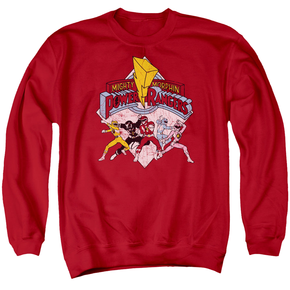 Mighty Morphin Power Rangers Retro Rangers - Men's Crewneck Sweatshirt Men's Crewneck Sweatshirt Power Rangers