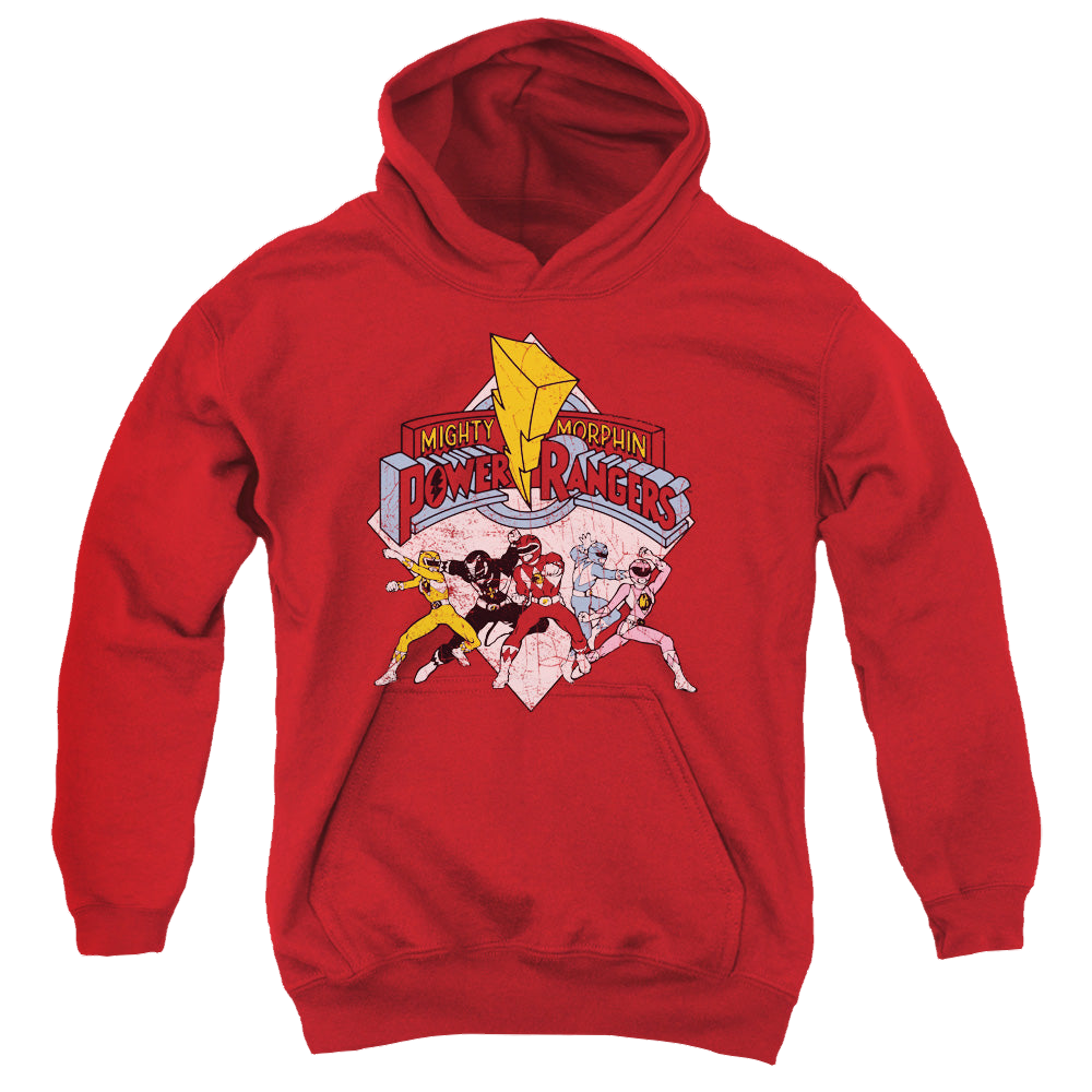 Mighty Morphin Power Rangers Retro Rangers - Youth Hoodie Youth Hoodie (Ages 8-12) Power Rangers