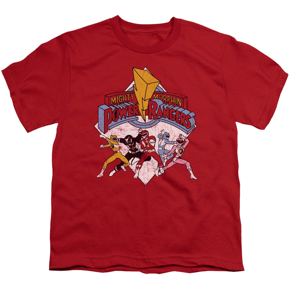 Mighty Morphin Power Rangers Retro Rangers - Youth T-Shirt Youth T-Shirt (Ages 8-12) Power Rangers
