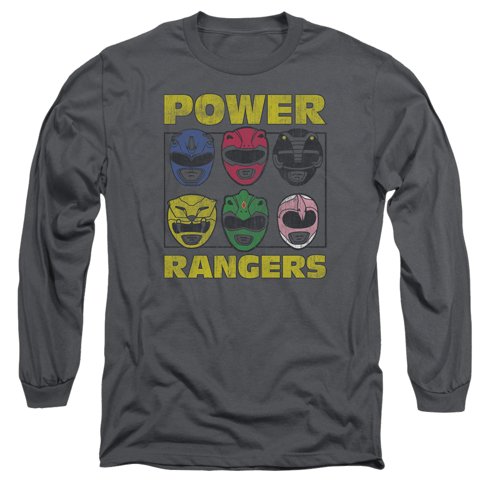 Mighty Morphin Power Rangers Ranger Heads - Men's Long Sleeve T-Shirt Men's Long Sleeve T-Shirt Power Rangers