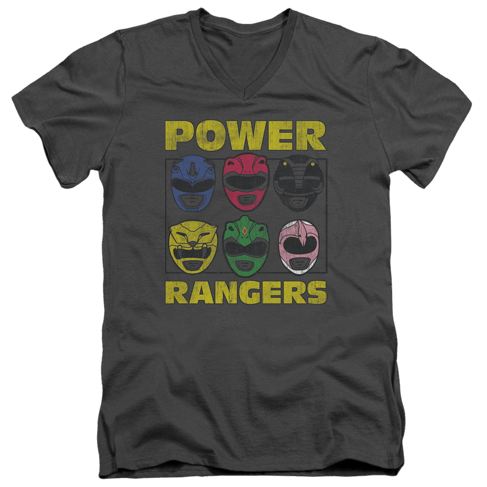 Mighty Morphin Power Rangers Ranger Heads - Men's V-Neck T-Shirt Men's V-Neck T-Shirt Power Rangers