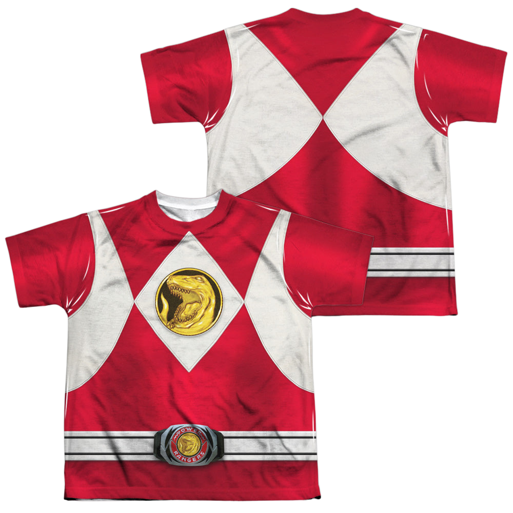 Mighty Morphin Power Rangers Red Emblem F/B - Youth All-Over Print Shirt Youth All-Over Print T-Shirt (Ages 8-12) Power Rangers