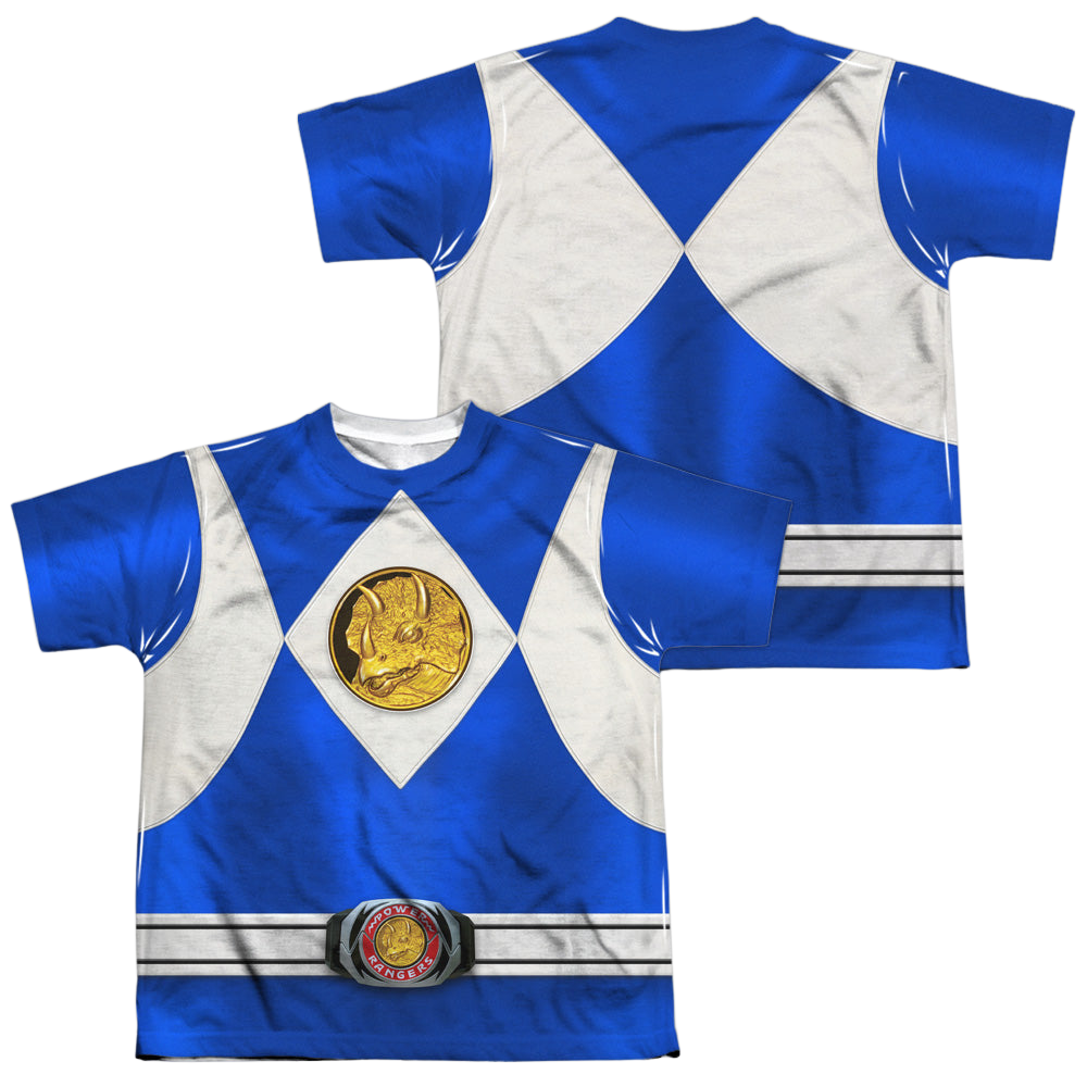 Mighty Morphin Power Rangers Blue Ranger Emblem F/B - Youth All-Over Print Youth All-Over Print T-Shirt (Ages 8-12) Power Rangers