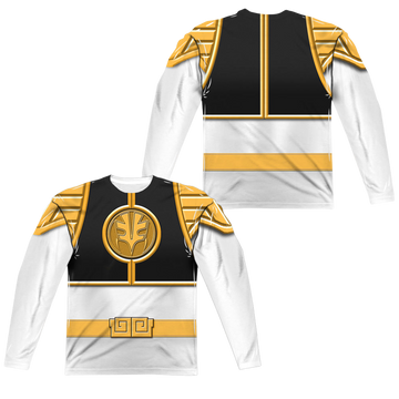 Mighty Morphin Power Rangers White Ranger(Front/Back Print) - Men's All-Over Print Long Sleeve Men's All-Over Print Long Sleeve Power Rangers