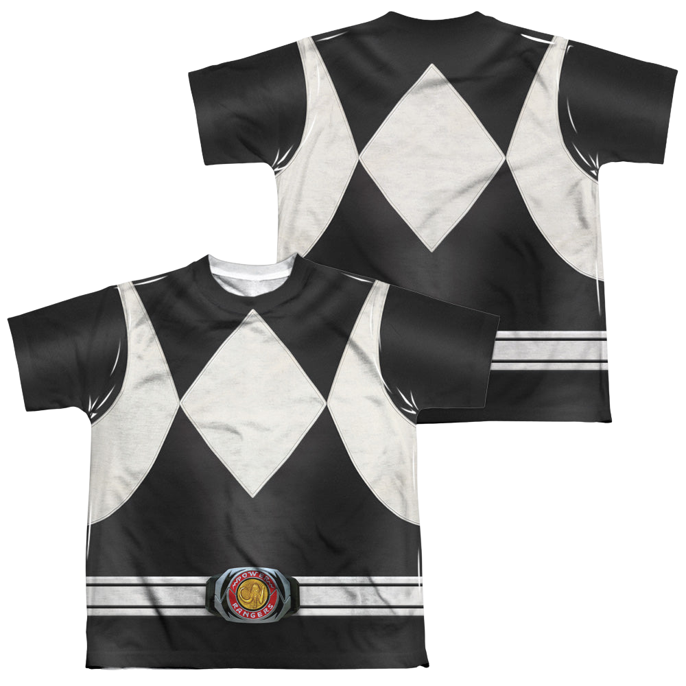Mighty Morphin Power Rangers Black Ranger (F/B) - Youth All-Over Print Youth All-Over Print T-Shirt (Ages 8-12) Power Rangers