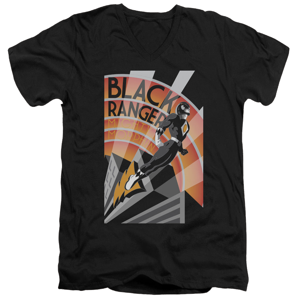 Mighty Morphin Power Rangers Black Ranger Deco - Men's V-Neck T-Shirt Men's V-Neck T-Shirt Power Rangers