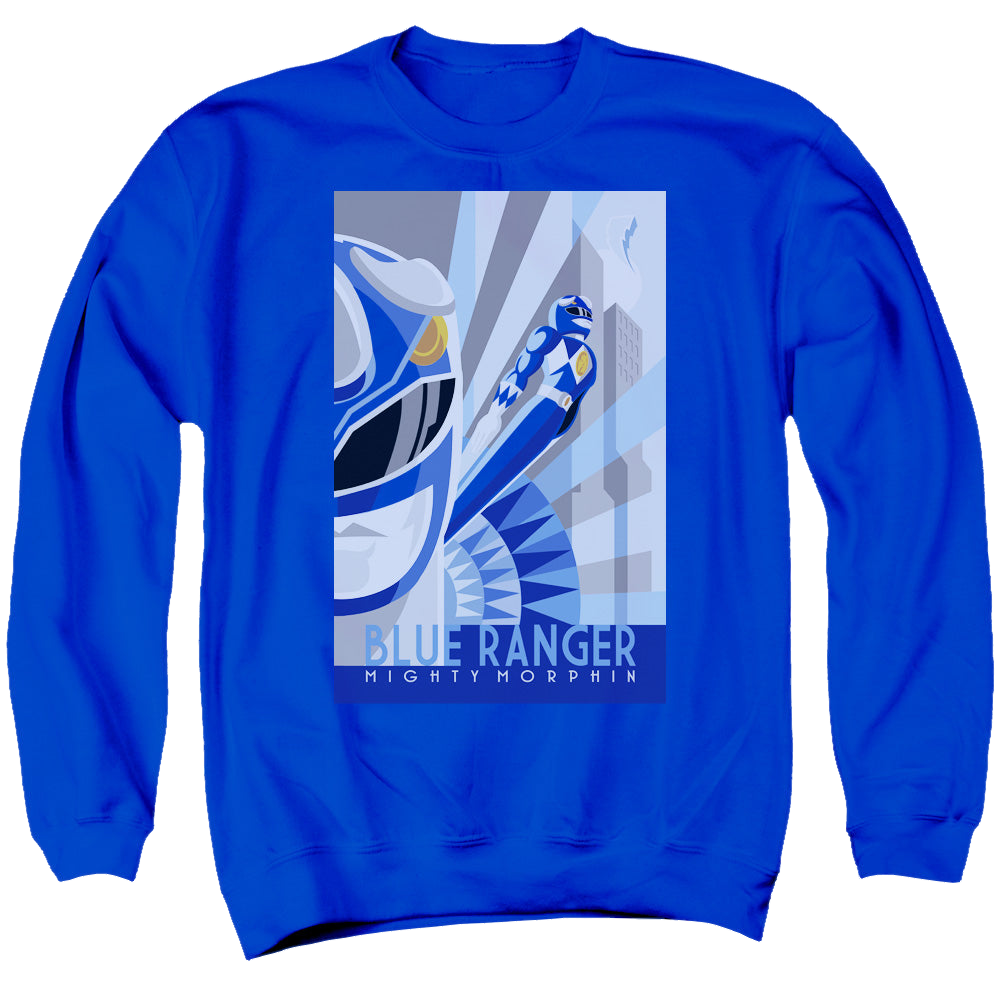 Mighty Morphin Power Rangers Blue Ranger Deco - Men's Crewneck Sweatshirt Men's Crewneck Sweatshirt Power Rangers