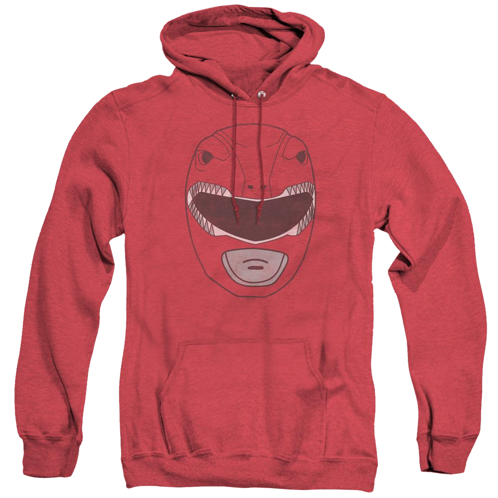 Mighty Morphin Power Rangers Red Ranger Mask - Heather Pullover Hoodie Heather Pullover Hoodie Power Rangers