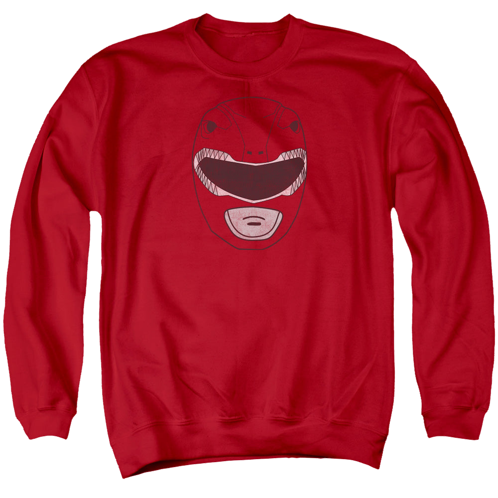 Mighty Morphin Power Rangers Red Ranger Mask - Men's Crewneck Sweatshirt Men's Crewneck Sweatshirt Power Rangers