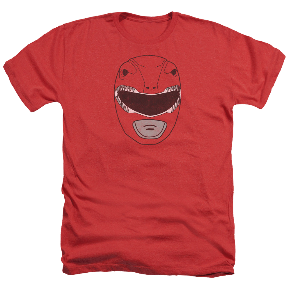 Mighty Morphin Power Rangers Red Ranger Mask - Men's Heather T-Shirt Men's Heather T-Shirt Power Rangers
