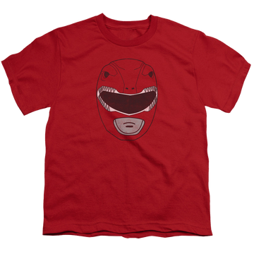 Mighty Morphin Power Rangers Red Ranger Mask - Youth T-Shirt Youth T-Shirt (Ages 8-12) Power Rangers