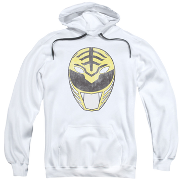 Mighty Morphin Power Rangers White Ranger Mask - Pullover Hoodie Pullover Hoodie Power Rangers
