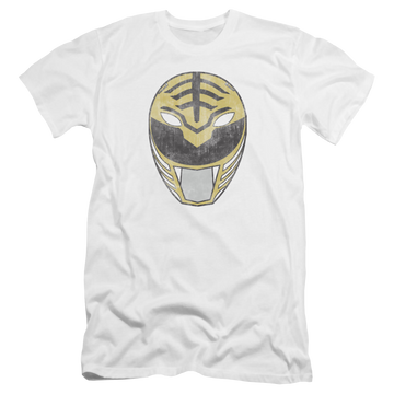 Mighty Morphin Power Rangers White Ranger Mask - Men's Premium Slim Fit T-Shirt Men's Premium Slim Fit T-Shirt Power Rangers
