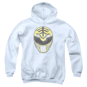 Mighty Morphin Power Rangers White Ranger Mask - Youth Hoodie Youth Hoodie (Ages 8-12) Power Rangers