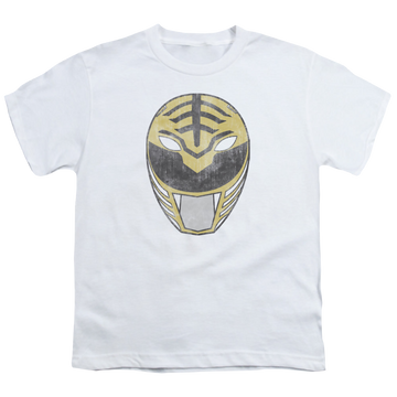 Mighty Morphin Power Rangers White Ranger Mask - Youth T-Shirt Youth T-Shirt (Ages 8-12) Power Rangers