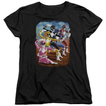Mighty Morphin Power Rangers Impressionist Rangers - Women's T-Shirt Women's T-Shirt Power Rangers