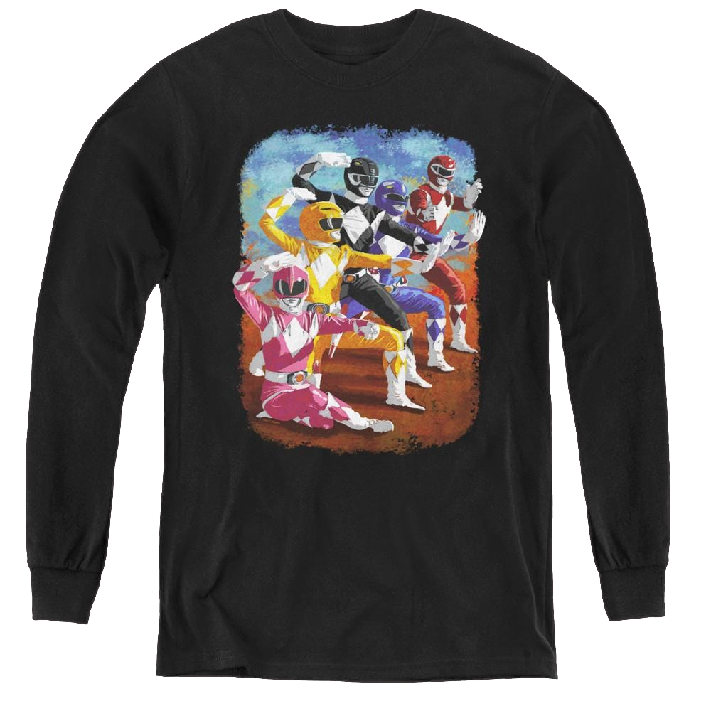 Mighty Morphin Power Rangers Impressionist Rangers - Youth Long Sleeve T-Shirt Youth Long Sleeve T-Shirt Power Rangers