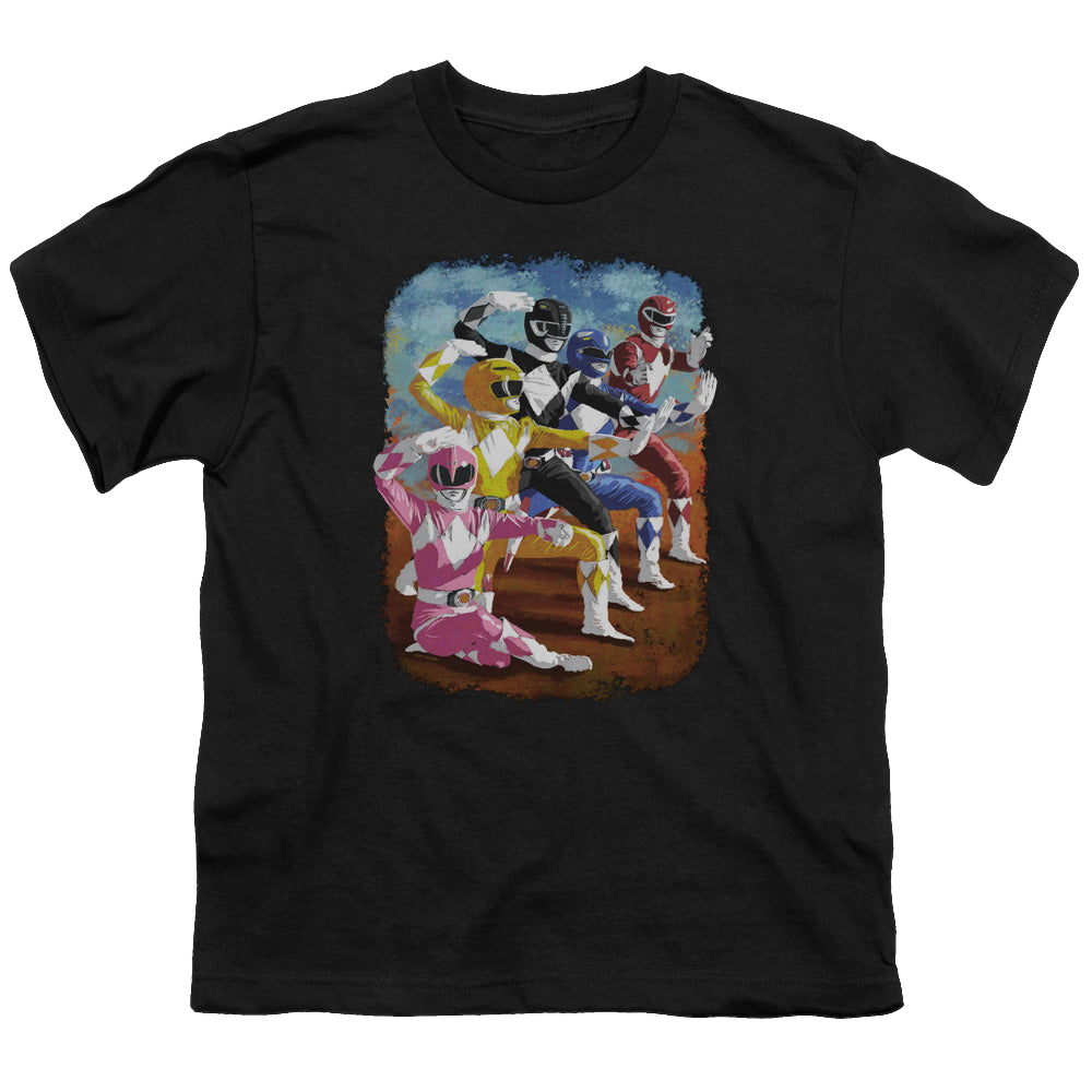 Mighty Morphin Power Rangers Impressionist Rangers - Youth T-Shirt Youth T-Shirt (Ages 8-12) Power Rangers