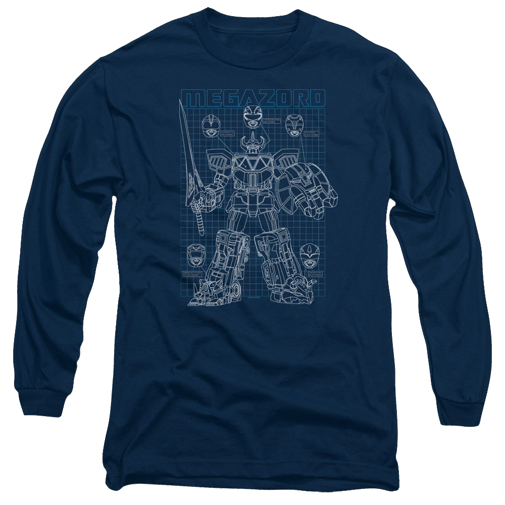 Mighty Morphin Power Rangers Mega Plans - Men's Long Sleeve T-Shirt Men's Long Sleeve T-Shirt Power Rangers