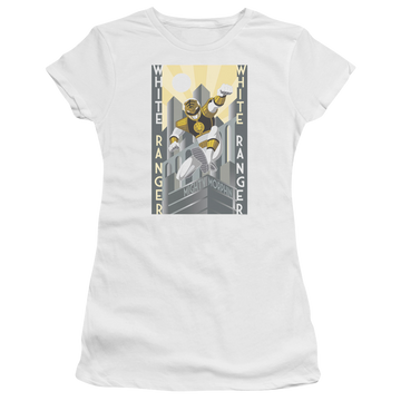 Mighty Morphin Power Rangers White Ranger Duo - Juniors T-Shirt Juniors T-Shirt Power Rangers