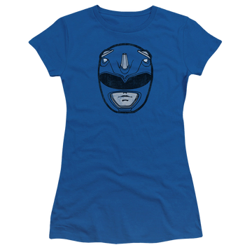 Mighty Morphin Power Rangers Blue Ranger Mask - Juniors T-Shirt Juniors T-Shirt Power Rangers